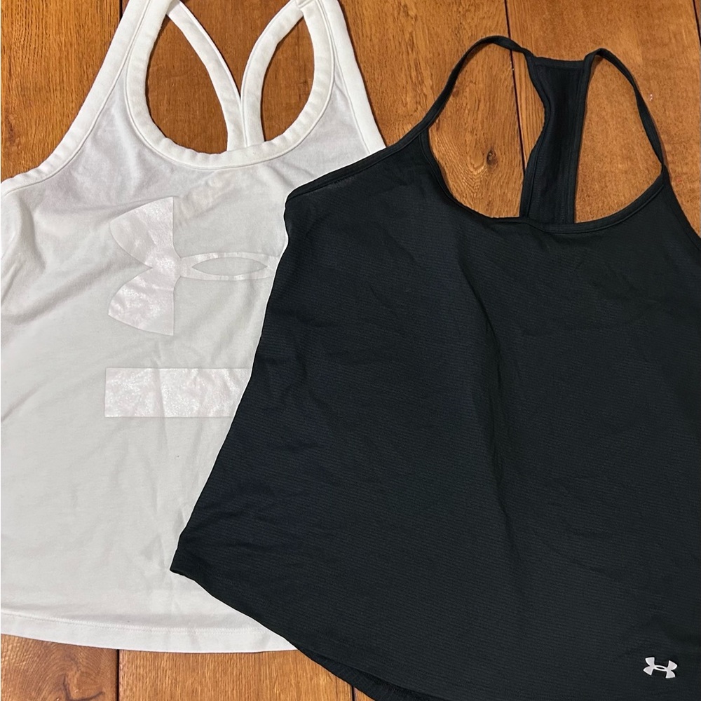 Under Armour Women's Dual Pack Black and White Tank Tops